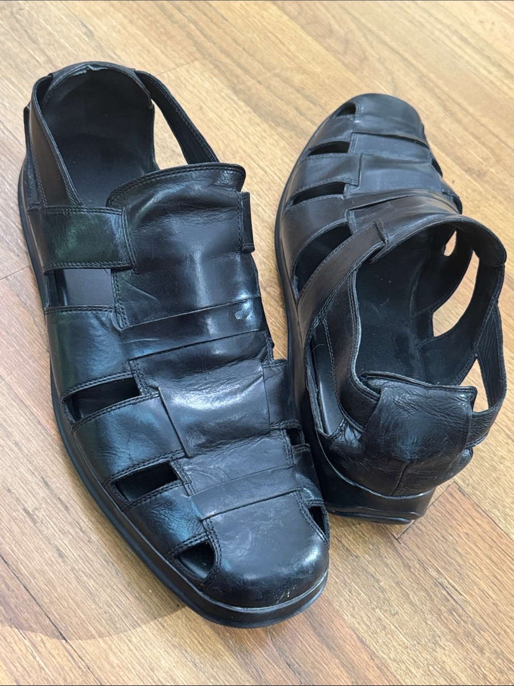 Cole Haan Men's Black Leather Sandals 13